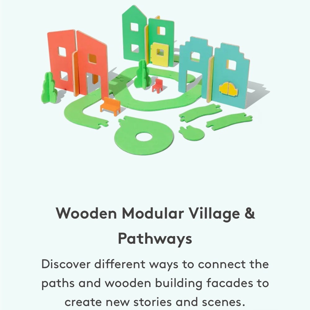 Lovevery Wooden Modular Village & Pathways AND Friends & Swing Set
